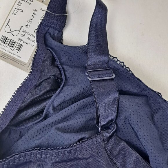 Amoena Nancy SB US Size 46G Navy Blue Lace Detail Adj Straps Back Closure NWT - Picture 8 of 13